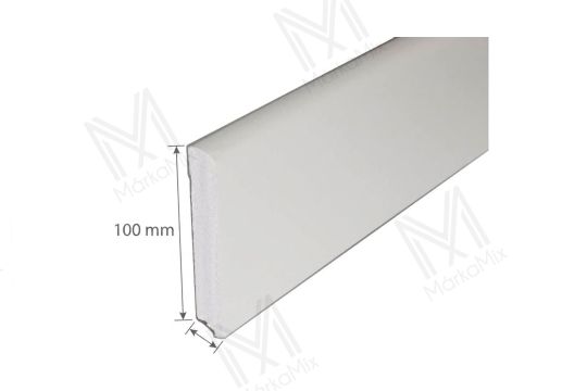 MM DL45 100x10 mm  padlószegély, Fehér RAL9003 színben 2,40 m/ szál
