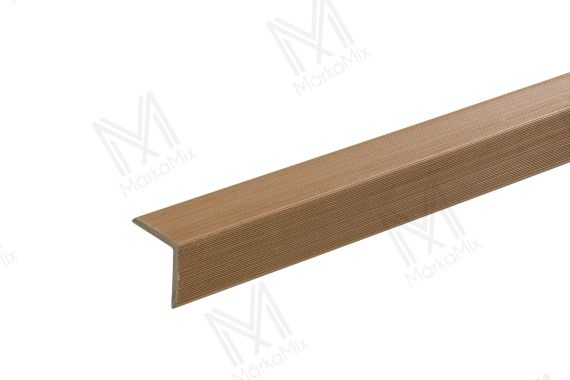 MM WPC Prestige Co-extrudált lezáróprofil, bordázott, szín: Customized Teak, 50x50x2900 mm
