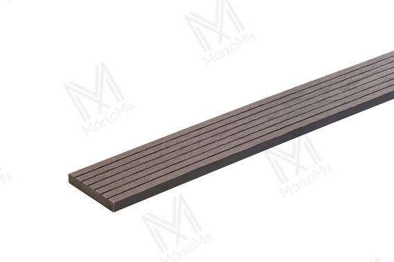 MM WPC Trusty extrudált takaróprofil, bordázott/famintás, szín: Dark Brown, 72x12x2900 mm