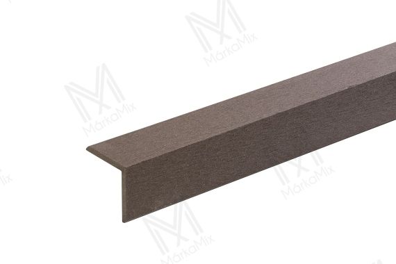 MM WPC Trusty extrudált lezáróprofil, csiszolt, szín: Dark Brown, 60x60x2900 mm