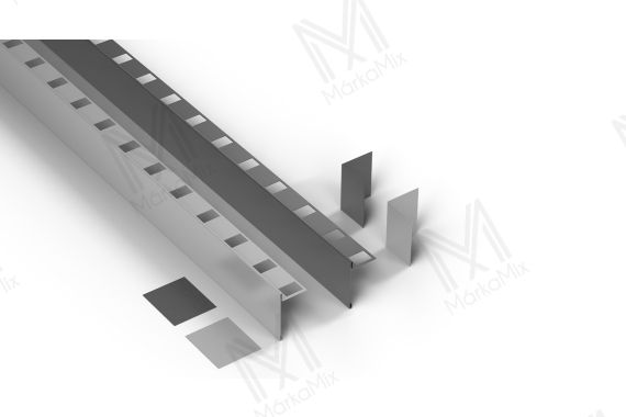 GRES 30 mm alumínium záróprofil, szín: ezüst, 30x64 mm/2,40 m