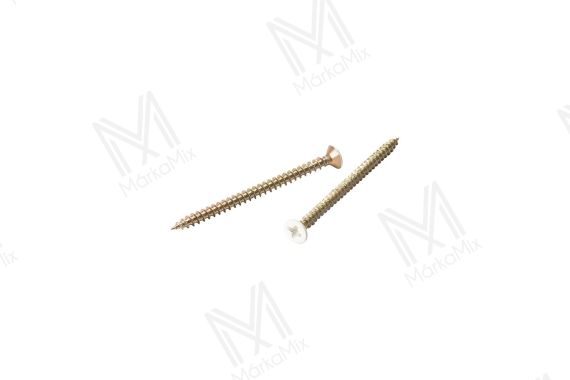 MM WPC takaróprofil rögzítőcsavar 4x60 Sülly.fejű, Acél, horg, festett RAL1013 (Albus) színben 100db/csom