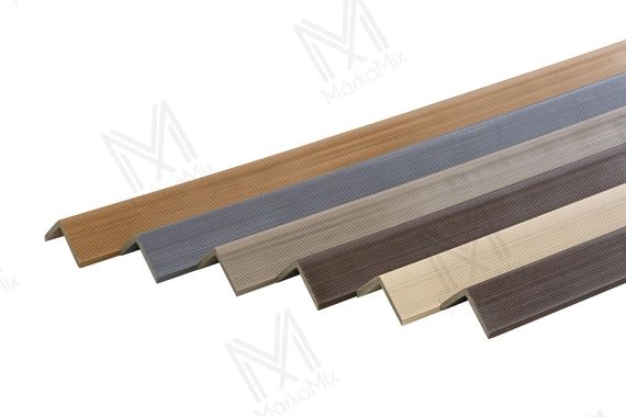 MM WPC Prestige Co-extrudált lezáróprofil, bordázott, szín: Ipe, 50x50x2900 mm