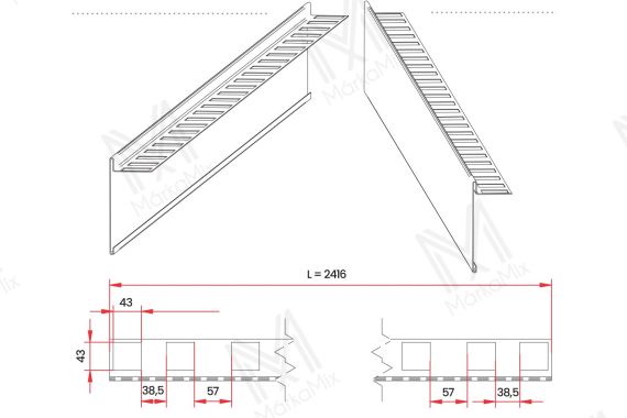GRES 30 mm alumínium záróprofil, szín: antracit, 30x64 mm/2,40 m
