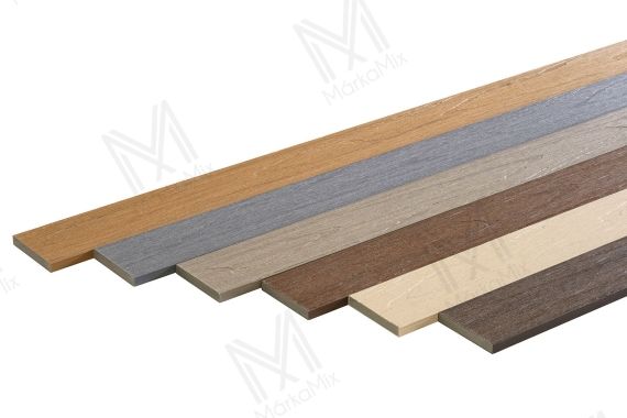 MM WPC Prestige Co-extrudált takaróprofil, 3D famintás, szín: Customized Teak, 71x11x2900 mm