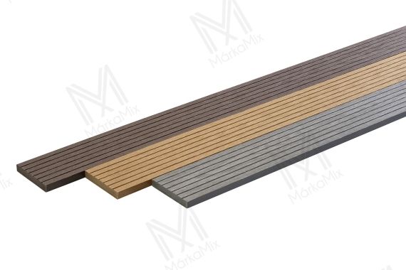 MM WPC Trusty extrudált takaróprofil, bordázott/famintás, szín: Dark Brown, 72x12x2900 mm