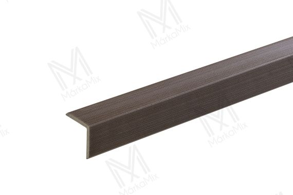 MM WPC Prestige Co-extrudált lezáróprofil, bordázott, szín: Dark Umber 50x50x2900 mm