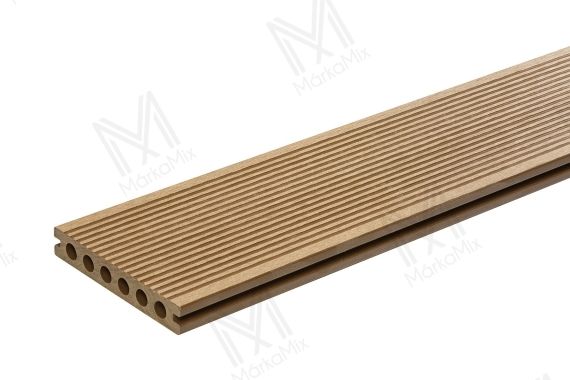 MM WPC Trusty extrudált teraszdeszka, 3D famintás/bordázott, szín: Original Wood, 140x23x2900 mm