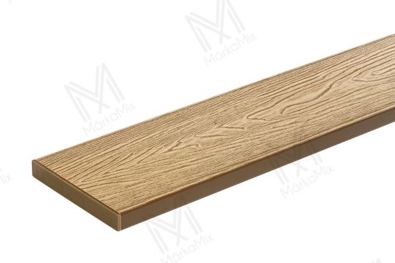 MM WPC Compact extrudált nyitott kerítésdeszka végzáró, szín: Original Wood, 140mm x 20mm, 20 db/csomag