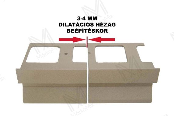 Kőhatású alumínium terasz vízorr profil  69x95mm/2,70 m, homok színben, 8-12,5 mm lapvastagságig