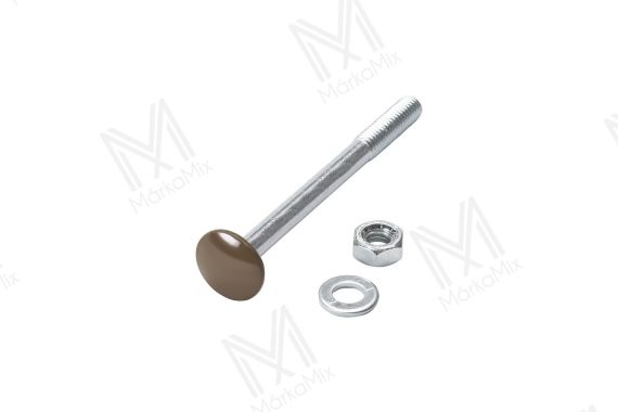 MM WPC kerítésdeszka rögzítőcsavar M6x70 kapupánt csavar, 4.6, Horg., RAL8008 (O.Wood) színben 100db/csom