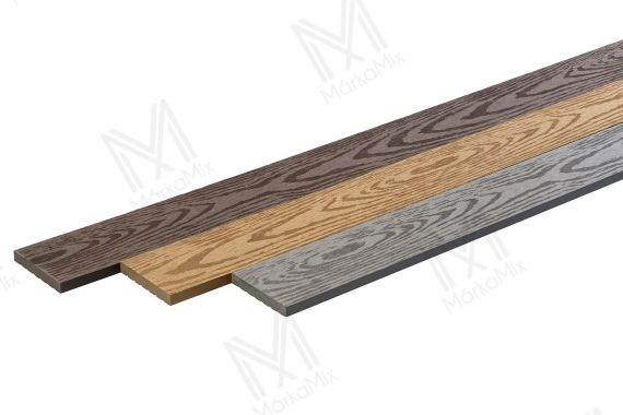 MM WPC Trusty extrudált takaróprofil, bordázott/famintás, szín: Dark Brown, 72x12x2900 mm