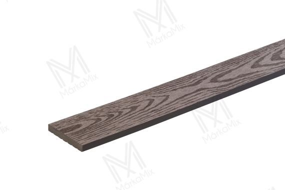MM WPC Trusty extrudált takaróprofil, bordázott/famintás, szín: Dark Brown, 72x12x2900 mm