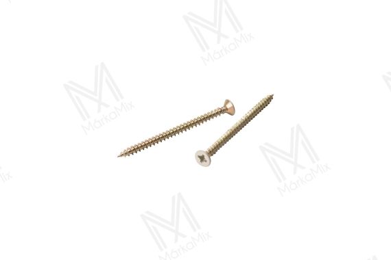 MM WPC takaróprofil rögzítőcsavar 4x60 Sülly.fejű, Acél, horg, festett RAL1019 (Jade) színben 100db/csom