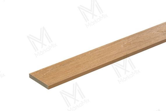 MM WPC Prestige Co-extrudált takaróprofil, 3D famintás, szín: Customized Teak, 71x11x2900 mm