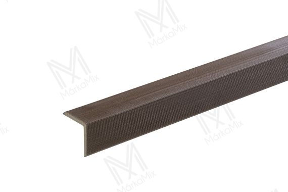 MM WPC Prestige Co-extrudált lezáróprofil, bordázott, szín: Ipe, 50x50x2900 mm