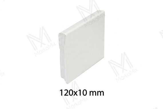 MM DL45 120x10 mm  padlószegély, Fehér RAL9003 színben 2,40 m/ szál