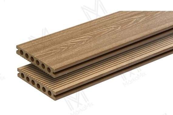 MM WPC Trusty extrudált teraszdeszka, 3D famintás/bordázott, szín: Original Wood, 140x23x2900 mm