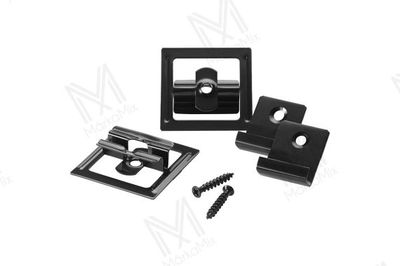 MM WPC szerelő készlet: fekete rozsdamentes indítóklipsz 4 db, fekete rozsdamentes rögzítőklipsz 39 db, csavar 43 db