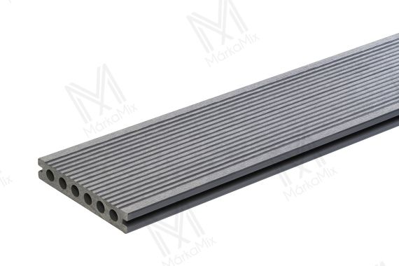 MM WPC Trusty extrudált teraszdeszka, 3D famintás/bordázott, szín: Light Gray, 140x23x2900 mm